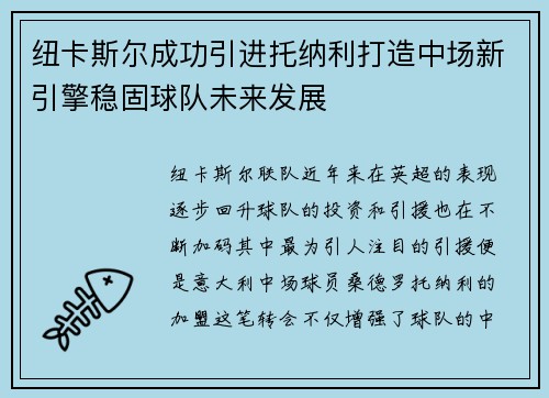 纽卡斯尔成功引进托纳利打造中场新引擎稳固球队未来发展